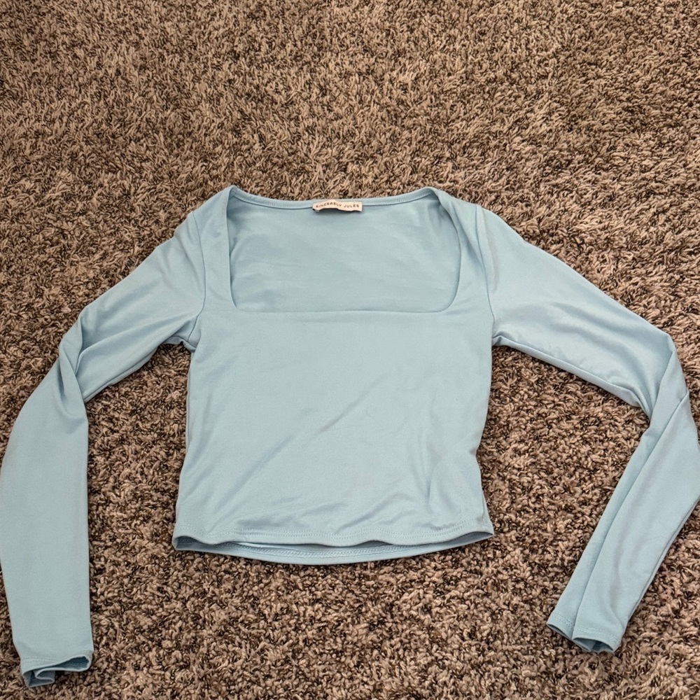 Light Blue Long Sleeve Women's Top